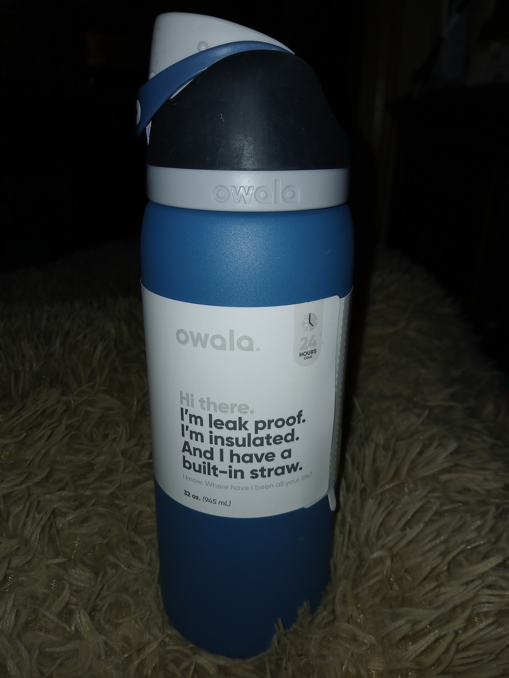 Owala 32 Oz Blue Oasis Insulated Water Bottle with Built-In Straw - Picture 3 of 5